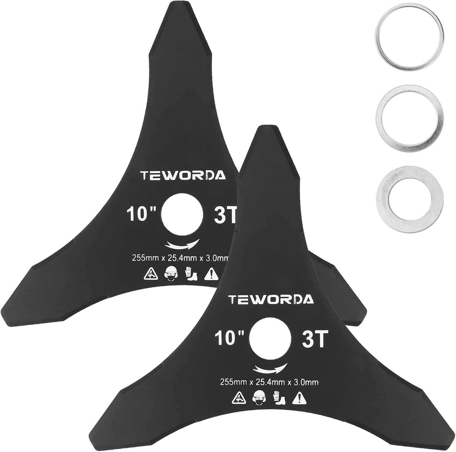 Read more about the article 10″ x 3 Teeth Brush Cutter Blades for Weedeater, 2-Set Carbon Stee