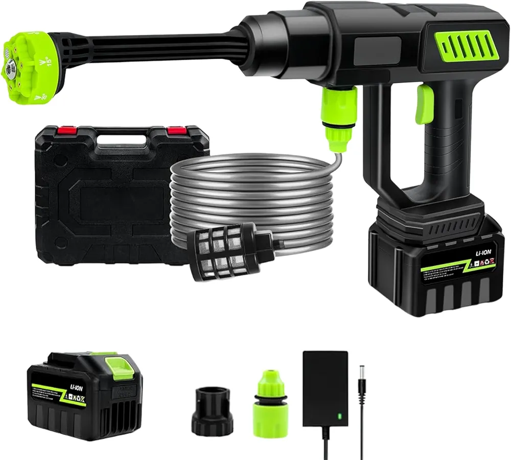 Read more about the article 6-in-1 Cordless Pressure Washer 21V, 60 Bar Portable Car Washing Kit with 2 PCS Battery, Foam Pot & 5m Hose, for Car, Fence, Floor, Garden Cleaning for Car/Floor/Garden (C-1 Battery)