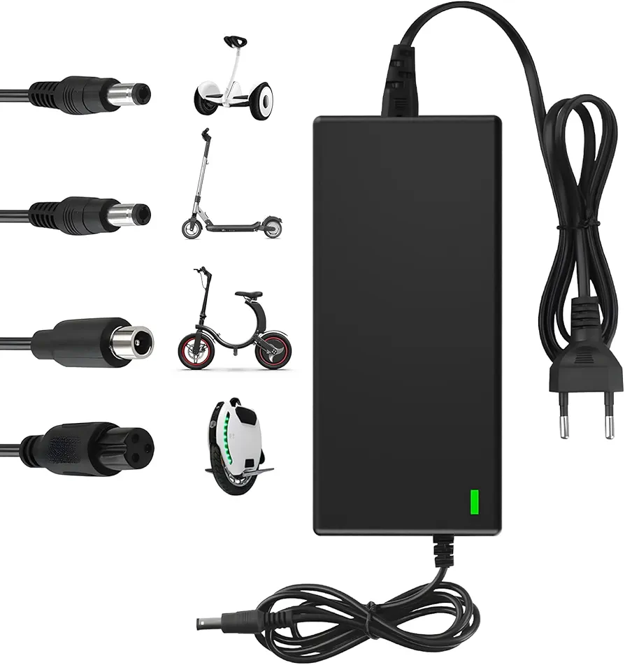 Read more about the article Shiptree 42V 2A Charger for Scooter and Hoverboard, Universal Charging Cable with 4 Ports, Compatible with