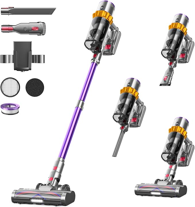 Read more about the article Cordless Vacuum Cleaner 45Kpa/550W/60Min, Rechargeable Wall-Mounted/1.5L Vacuum Cleaners for Home, Anti-Tangl