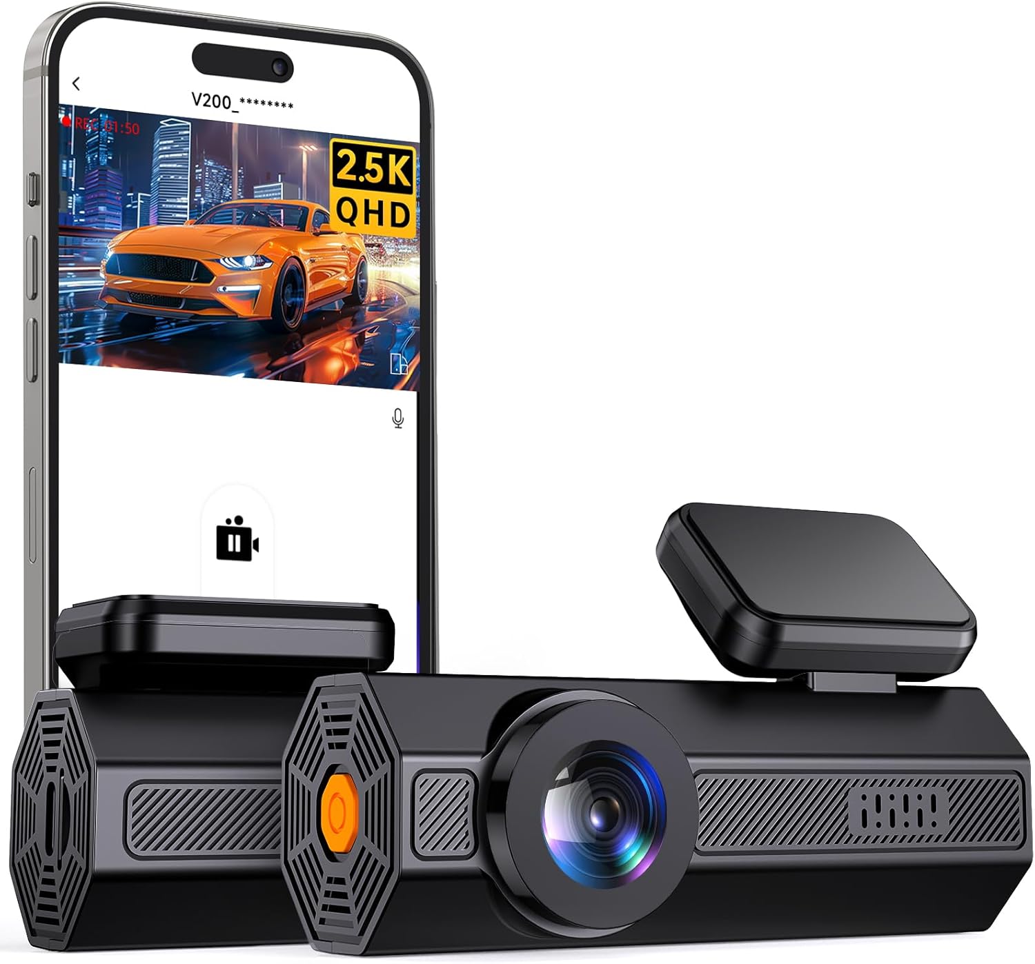 Read more about the article Dash Cam, 2.5K Dash Camera for Cars, V200 WiFi Dash Cam Front, Wireless