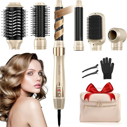 Read more about the article 6-in-1 Airstyler, 110,000 rpm Multifunctional Hair Styler Curling Iron Automatic, No Heat Damage, Warm Air Brush, Hair Styling Devices for Straightening, Drying, Curling, Volumising, with Travel Bag