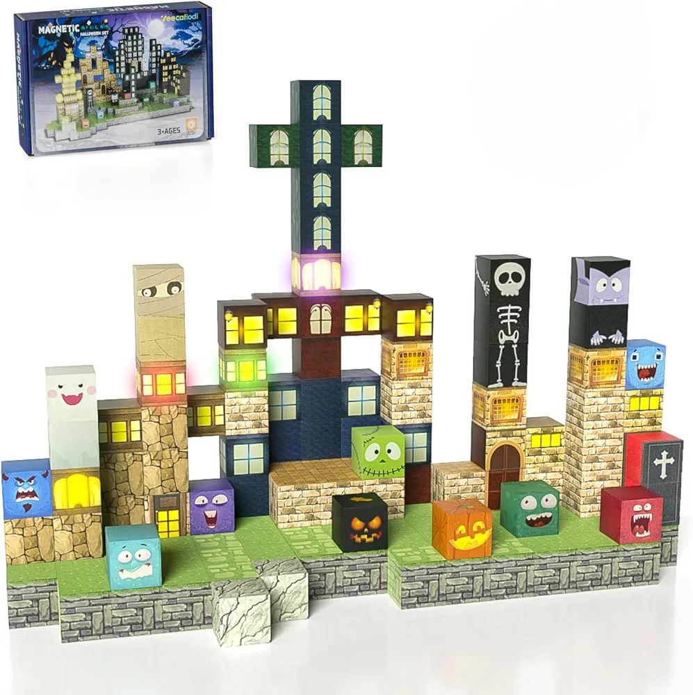 Read more about the article Magnetic Blocks -137PCS Lights Building Blocks,World Magnetic Tiles Kids Build Cubes 3+,STEM Toys