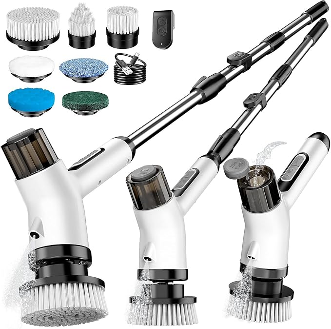 Read more about the article YDEE Electric Spin Scrubber, 7 in 1 Dual Speed Electric Cleaning Brush with Spray Device and Remote Control, IPX7 Waterproof Retractable Bathroom Cleaner Brush, 3000mAh Cleaning Brush for Tile, Floor