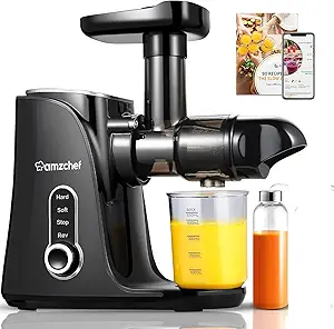 Read more about the article Juicer Machines, AMZCHEF Slow Cold Press Juicer with 2 Speed Modes, Travel bottles(500ML