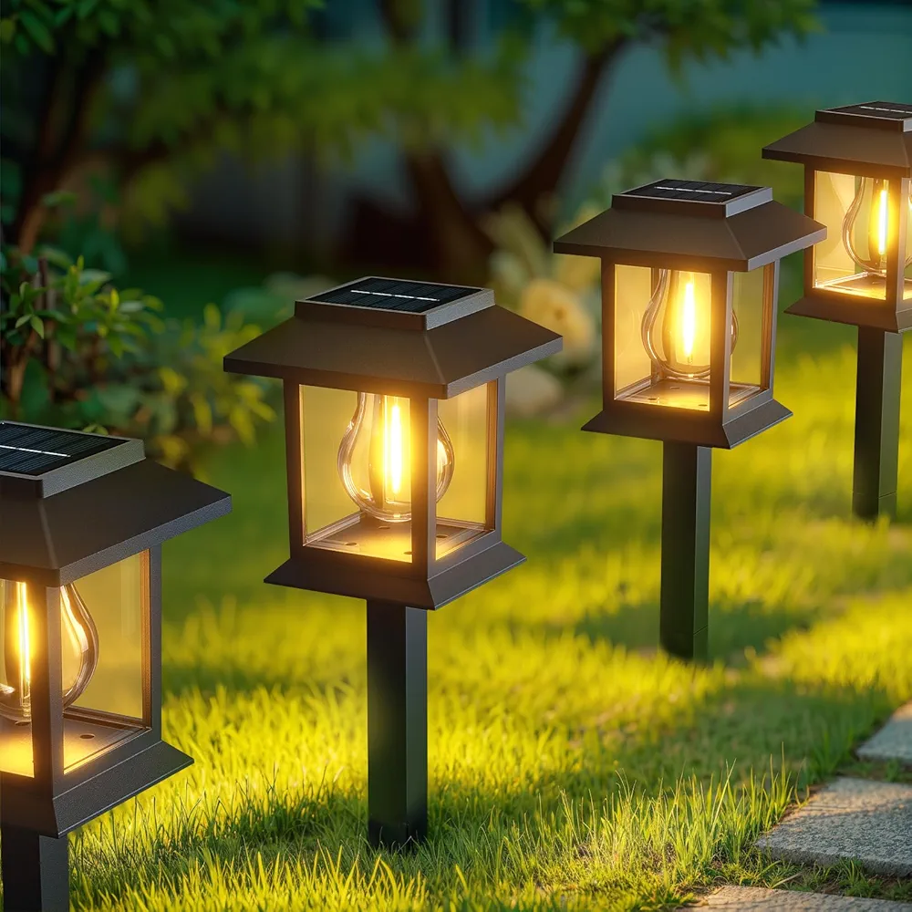 Read more about the article Global Golden Solar Lights Outdoor Garden, 4 Pack Stake Waterproof Solar Garden Lights Pathway Lighting Outdoor for Patio Pathway Lawn Yard Decoration