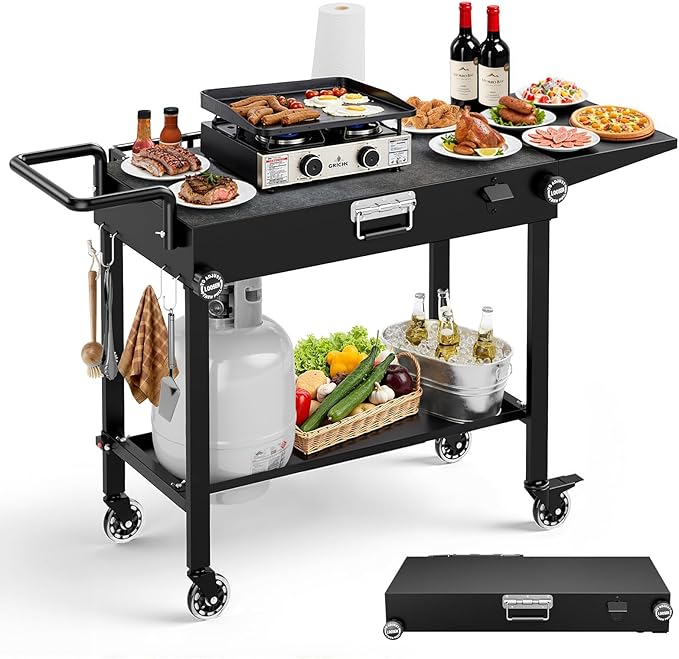 Read more about the article Portable Grill Cart for Blackstone Griddle, 440lb Foldable Outdoor
