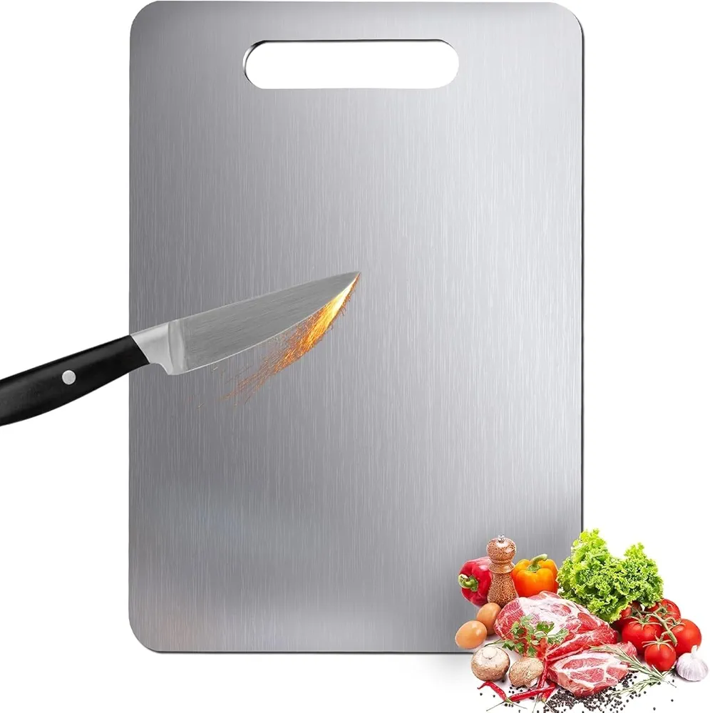 Read more about the article 100% Stainless Steel Chopping Board by JMJ – Reversible & Dishwasher Safe, 14×9 Inch Kitchen Cutting Board with Handle