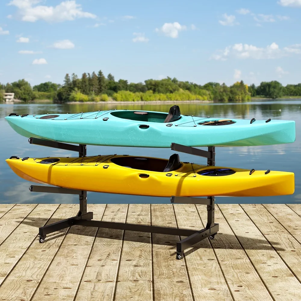Read more about the article Heavy Duty Freestanding Kayak Storage Rack, Adjustable Metal Stand for Kayaks, Canoes, SUPs, Paddleboards