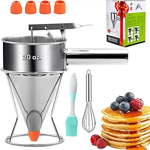 Read more about the article 20oz Stainless Steel Pancake Batter Dispenser with Stand