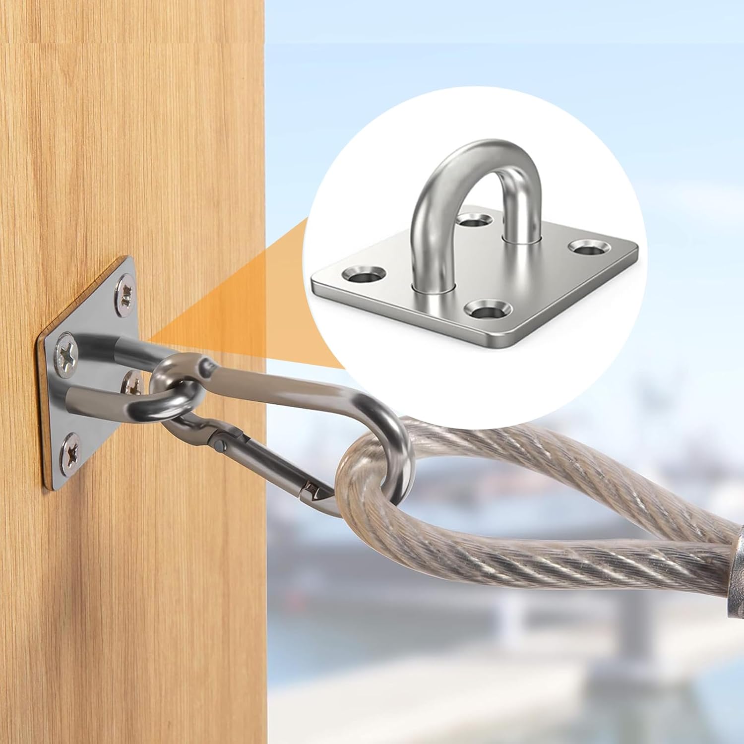 Read more about the article Upgraded 4Pcs Heavy Duty Square Stainless Steel Pad Eye Hooks