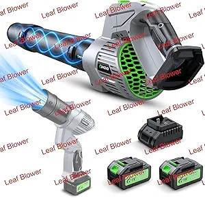 Read more about the article Leaf Blower – 500000RPM Cordless Electric Blower – 2 X 4.0Ah Batteries and Charger – 5 Speed Mode – 21V Lightweight Leaf Blower Cordless for Patio Cleaning, Lawn Care