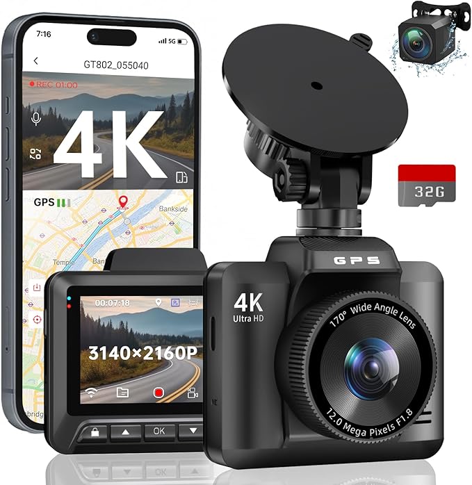 Read more about the article Dash Cam Front and Rear, Ecomoment 4K+1080P Dual Dash Camera for Cars, Built-in WiF