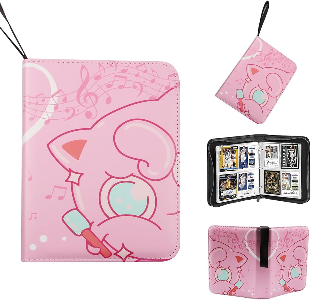 Read more about the article BOUDOI Trading Card Binder, PU Leather Cards Holder with Zipper Fits 400 Cards with 50 Removable Sleeves