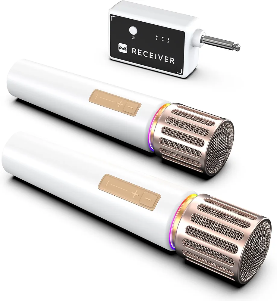 Read more about the article Wireless Microphones, Microphone with One-to-One Chip Connection, Controllable LED Lights, 40H Duration