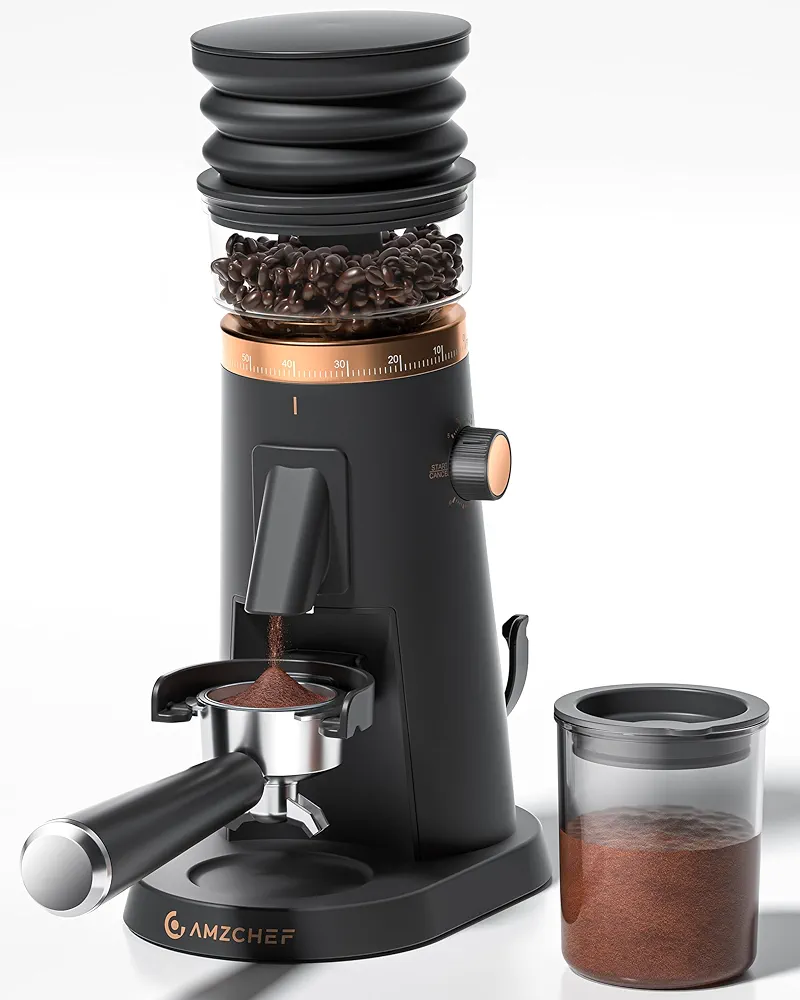 Read more about the article AMZCHEF Single Dose Coffee Grinder with 75 Settings & 40mm Burrs | Anti-Static Espresso Grinder for Home Use