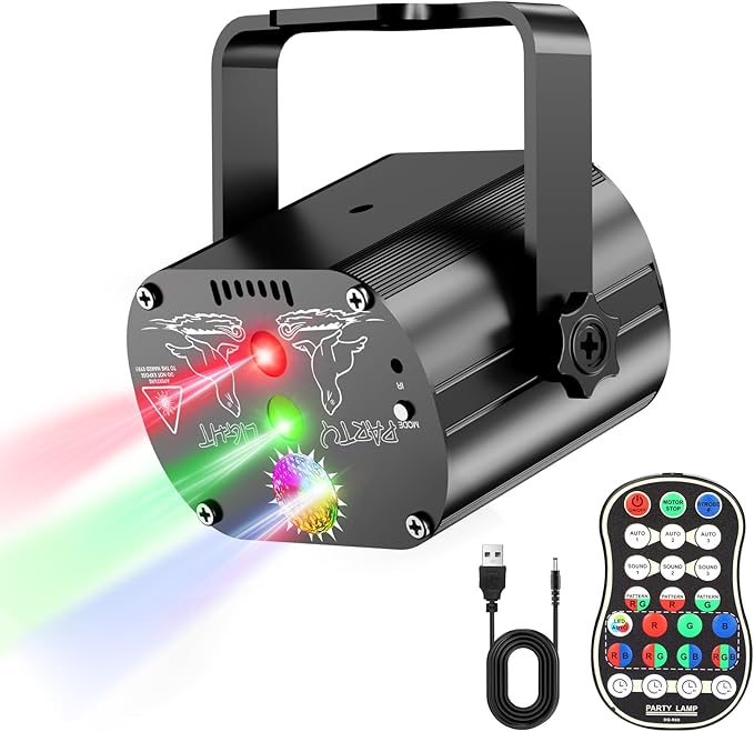 Read more about the article Disco Ball (Black), Music Controlled Disco Light Party Light 60 Different Patterns Strobe Effect Party Ligh