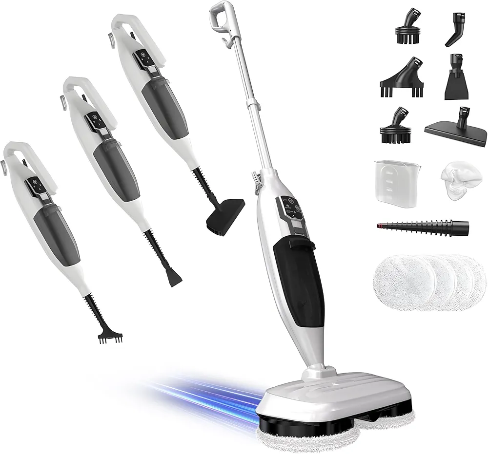 Read more about the article Steam Mop with 13 Accessories,Steam Cleaner for Home,Floor Scrubber spin mop