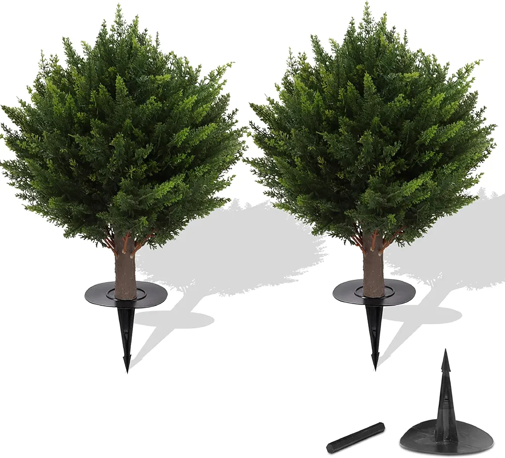 Read more about the article 15.7 inch Height Set of Two Artificial Cypress Topiary – Breathe Life & Lushness into Any Space – Lifelike