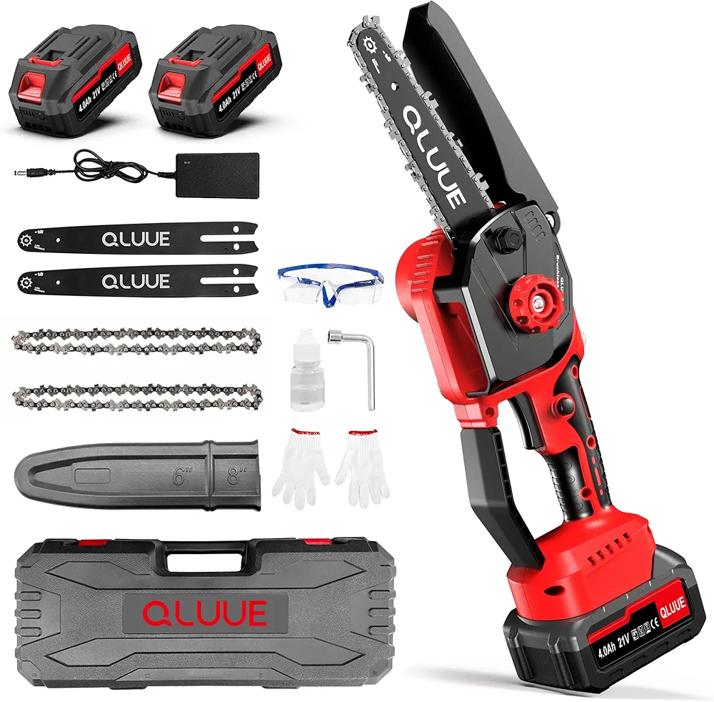 Read more about the article Mini Chainsaw Battery Powered,QLUUE Portable Chainsaw 6 Inch, with 1150W Motor