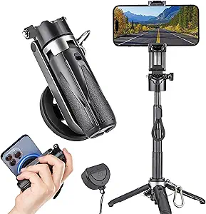 Read more about the article MQOUNY for Magsafe Tripod Stand for iPhone,Portable Pocket Size Selfie Stick with Rechargeable