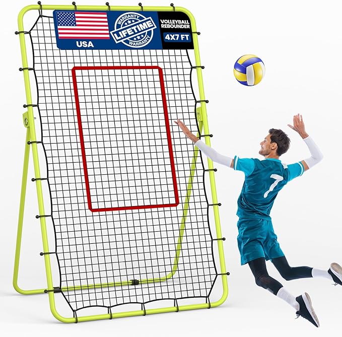Read more about the article 4x7FT Volleyball Rebounder Net, 5 Adjustable Angle Bounce Back Trainer for Serving, Passing & Setting
