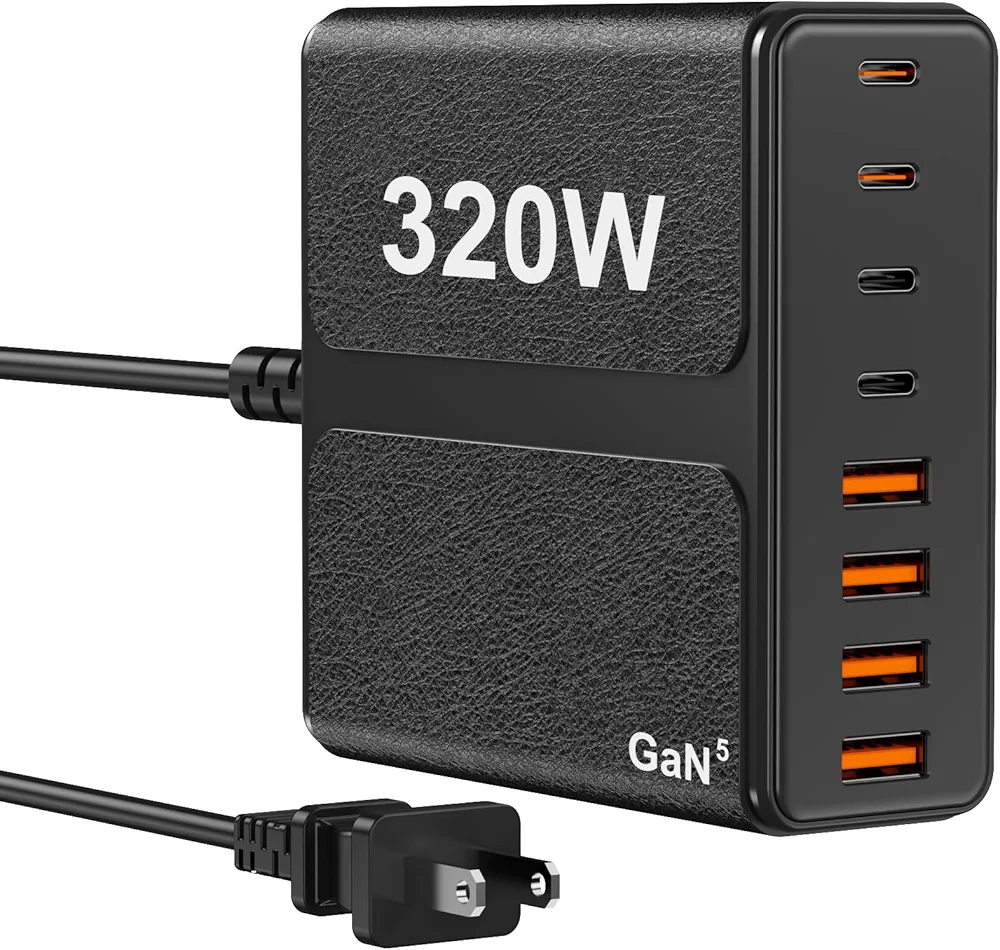 Read more about the article 320W USB C Charger Block, 8-Port USB C Charging Station PD 65W PC Laptop Fast Charger Adapter for MacBookPro/Air