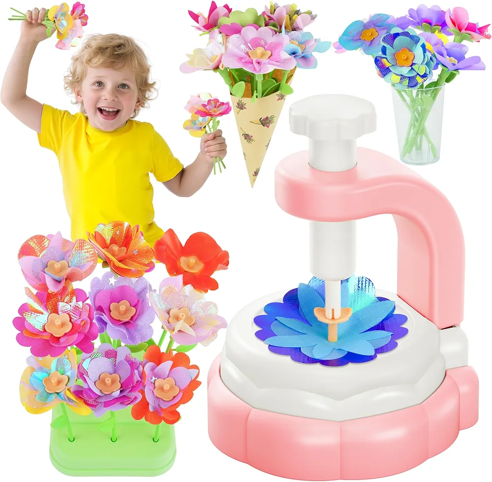 Read more about the article Kingci Fabric Flower Bouquets DIY Kit, 2025 Creative Flower Making Kits for Toddler Girls 185PCS Educational