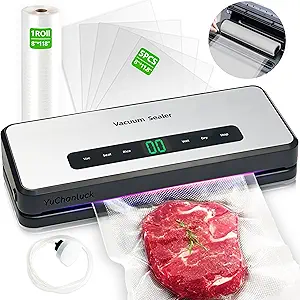 Read more about the article Vacuum Sealer Machine Built-in Bag Roll Storage and Cutter,Fast-Compact Food Sealer,90kpa Powerful Suction,Multi