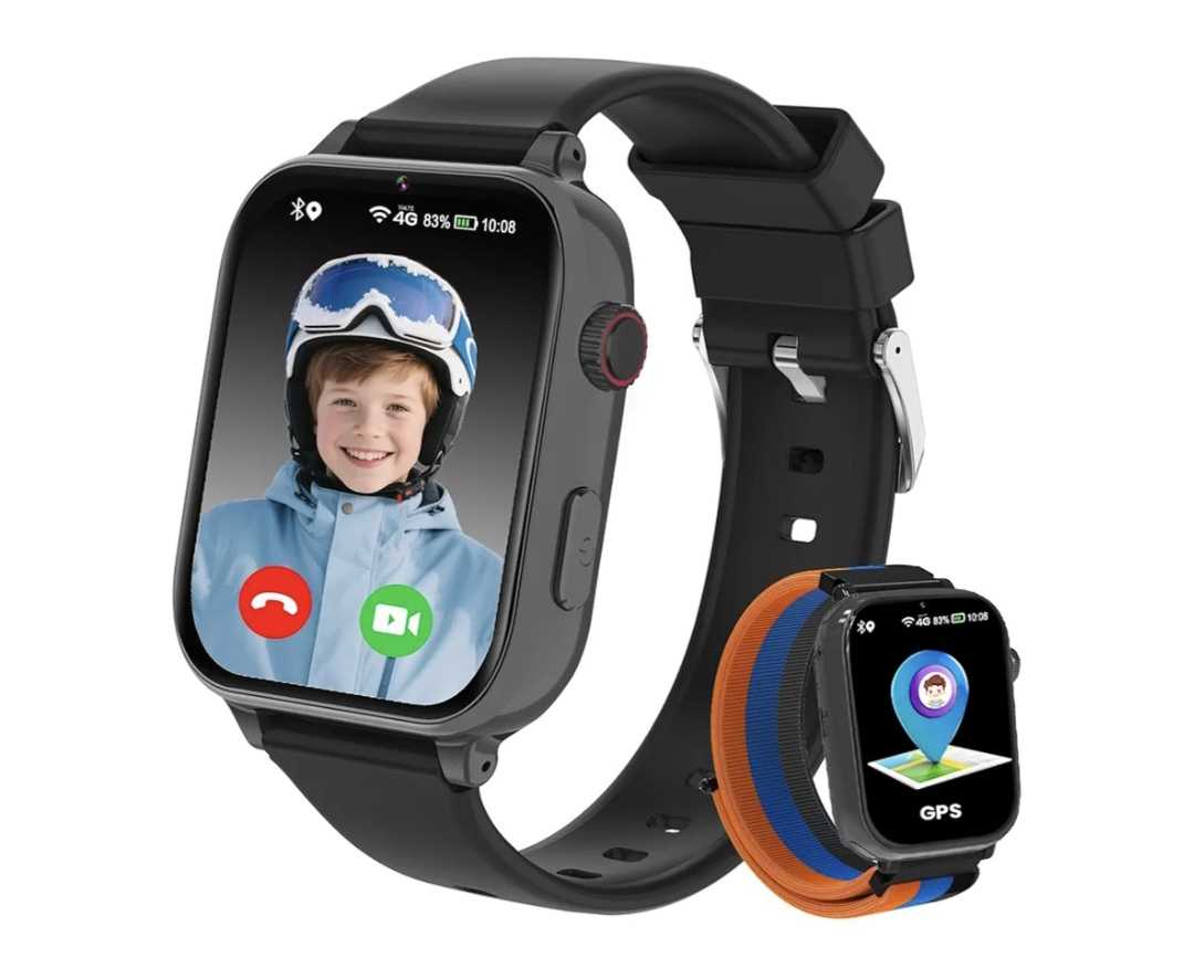 Read more about the article Smartwatch Kids GPS and Phone, 4G Watch Kids Smartwatch with Video Call, Voice Chat, School Mode, WiFi, SOS, Camera, Games, Alarm Clock, Pedometer, Children’s Watch for Girls Boys 4-12 Years, Black