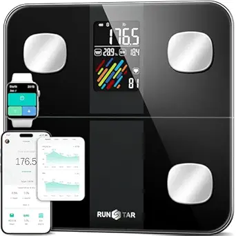 Read more about the article Runstar Smart Scale for Body Weight and Fat Percentage, High Accuracy Digital Bathroom Scale with Large Display for BMI Heart Rate 15 Body Composition Analyzer