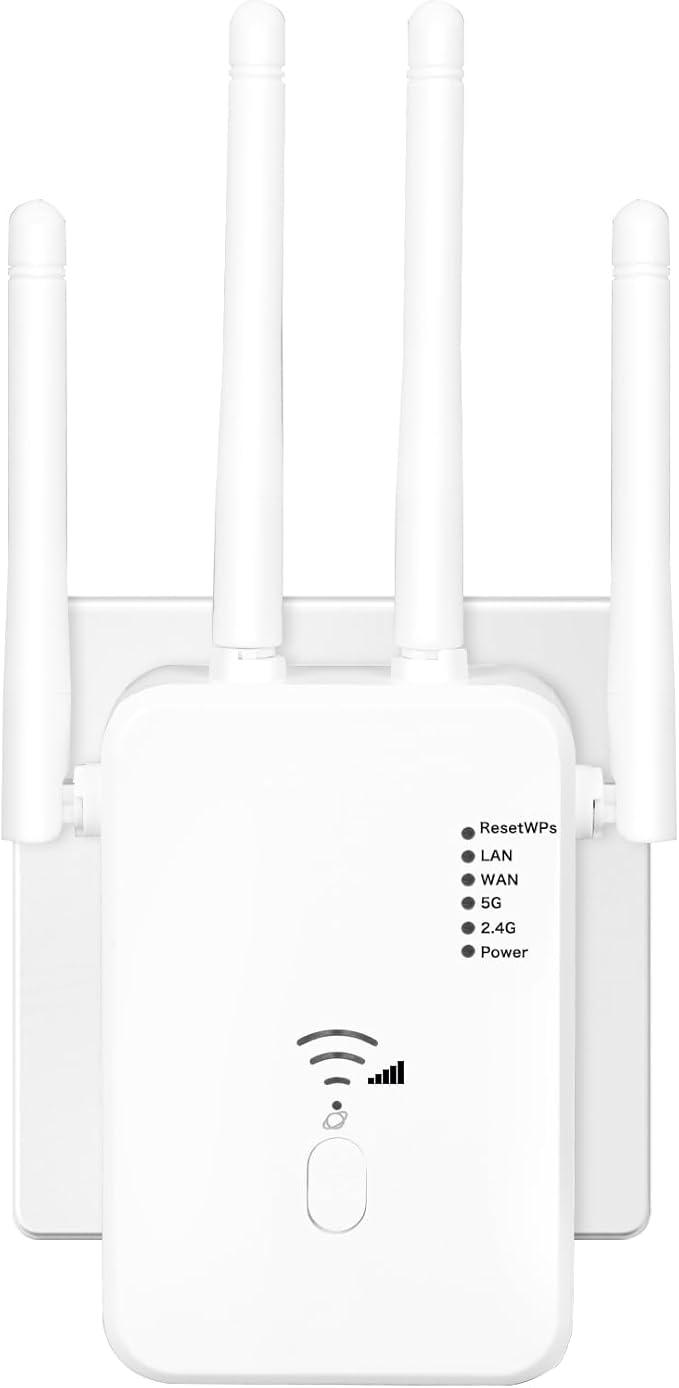 Read more about the article WLAN Repeater WLAN Amplifier, WiFi Repeater DualBand WiFi Booster Internet Amplifier with External 4 Antenna Internet Booster with LAN/WAN Port