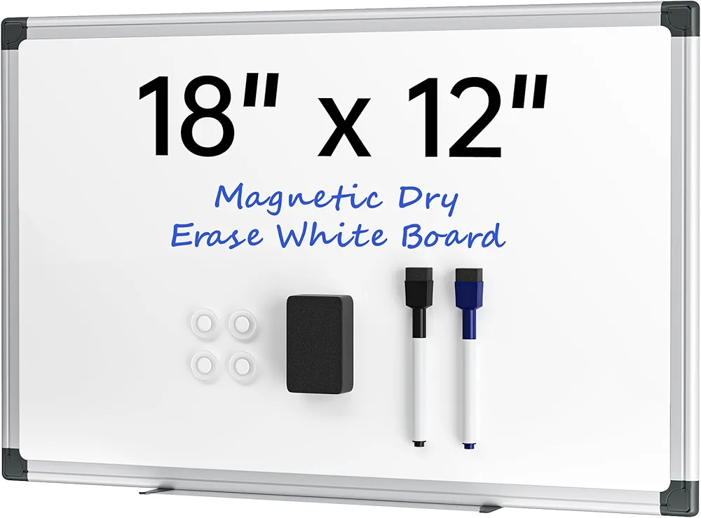 Read more about the article VUSIGN 18″ x 12″ Small Magnetic Whiteboard for Wall, Dry Erase Board with Silver Frame, Hanging White Board for Office