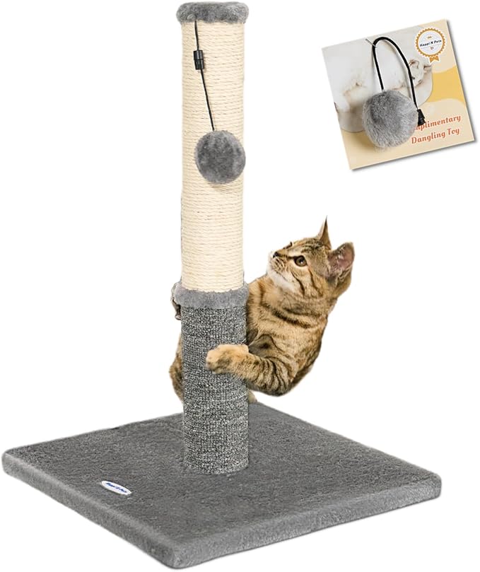 Read more about the article Happi N Pets Cat Scratching Post, Cat Scratcher for Kittens or Medium Cats, Sisal Scratch Post & Carpet Post in One