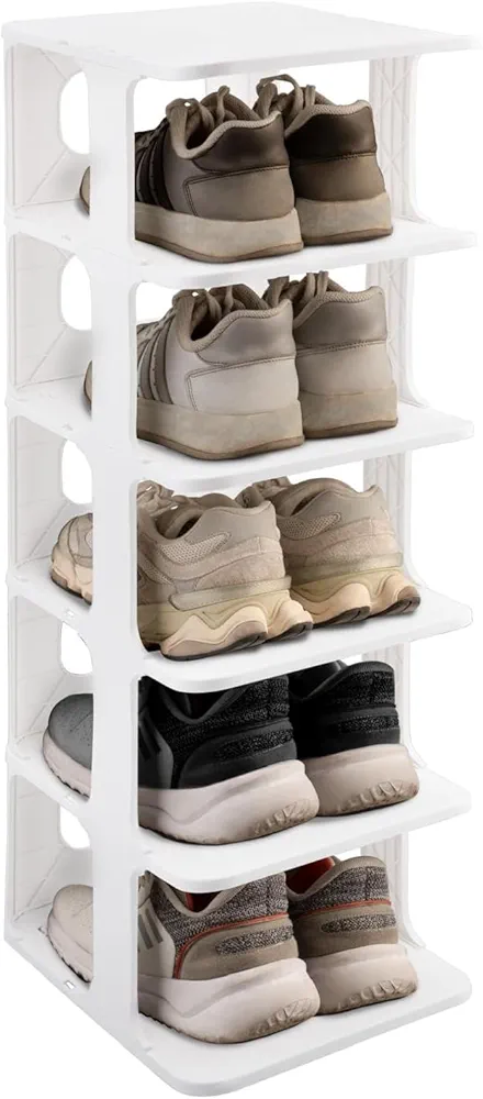 Read more about the article PRADICHI 5-Tier Narrow Shoe Rack, Vertical Shoe Storage Organizer Shelf, Space Saving Shoes Holder Stand for Entryway, Hallway, Bedroom & Closet (White)