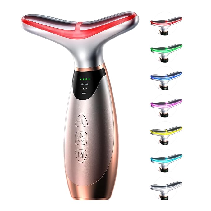 Read more about the article Facial Massager, 7 Colors Red Light Therapy for Face and Neck, Face Lift Device with 113°F Heating