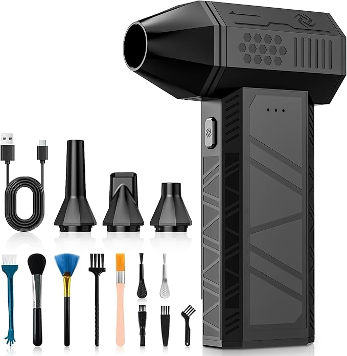 Read more about the article Electric Air Duster, 130000RPM Electric Dust Blower Compressed Air Spray, 3-Speed Mini Electric Dust Blower, Super Power Turbo Blower for Computer, Keyboard, Home, Outdoor and Car