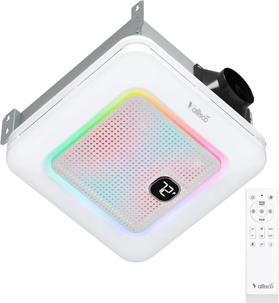 Read more about the article Bathroom Exhaust Fan with Bluetooth Speaker, RGB Light & Remote, 230 CFM Quiet Ceiling Fan, 3 Dynamic RGB Lighting, 3000K–6000K Dimmable, Nightlight