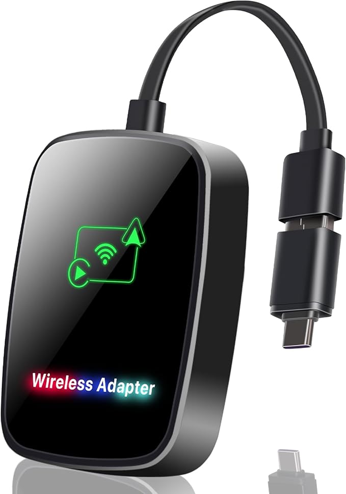 Read more about the article Omeyo Wireless CarPlay & Android Auto Adapter 2-in-1, Upgrade Wireless CarPlay Adapter Plug & Play