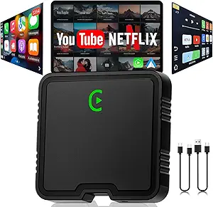 Read more about the article Wireless CarPlay Adapter for iPhone & Android – Supports Maps, YouTube, Netflix, TikTok – Fast & Stable Connection, Plug and Play – Universal Compatibility for Car Stereo