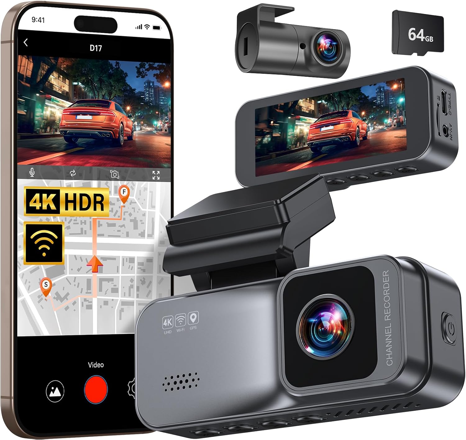 Read more about the article 4K/2.5K Dash Cam Front and Rear