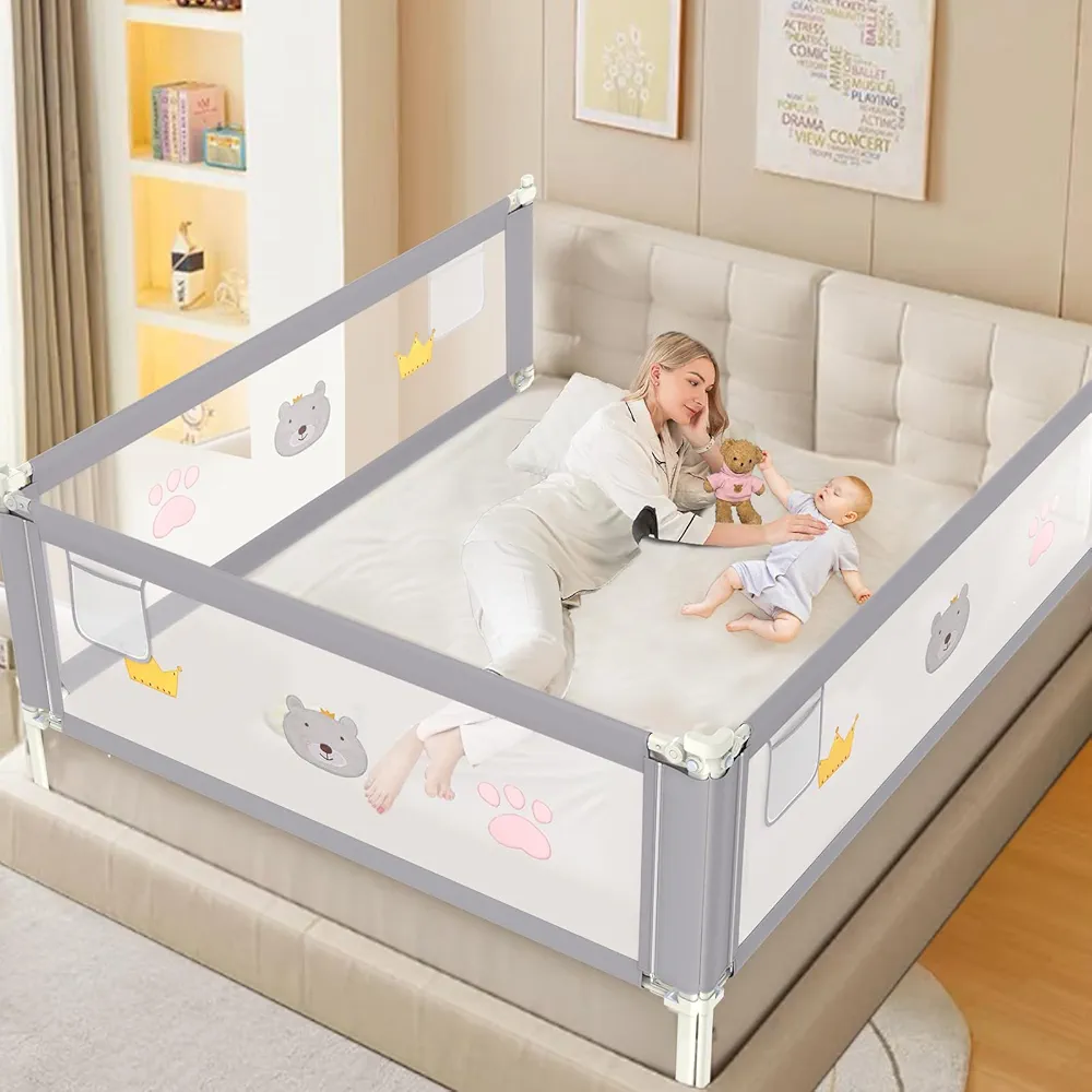 Read more about the article Height Adjustable Bed Rail for Toddlers, Kids Safety Baby Bed Rail for Twin/Full/King/Queen Size Bed (3 Sides