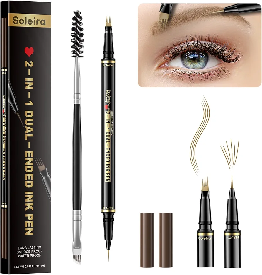 Read more about the article Waterproof Eyebrow Pencil with 4 Tip Microblading Pen and Dual-ended Brush, for Natural-Looking Brows