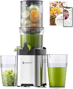 Read more about the article AMZCHEF Cold Press Juicer, Juicer Machines – 4.6″ Large Feed Chute for Whole Fruits & Vegetables, Stainless Steel Slow Masticating Juicer Easy to Clean