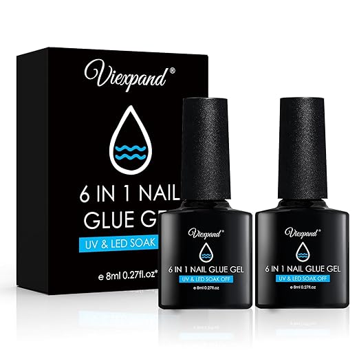 Read more about the article 2 x 8 ml 6-in-1 Clear Extra Strong Nail Glue, Nail Glue for Artificial Nails, Primer for Gel Nails Set, Need Curing Under UV Nail Lamp, Beginners DIY Manicure