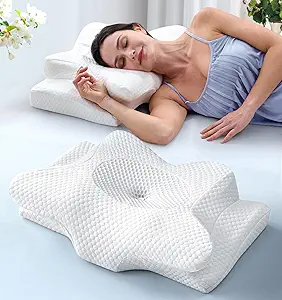 Read more about the article Emircey Cervical Neck Support Pillow for Side Sleepers, Cooling Pillow for Sleeping, Orthopedic Contour Memory Foam Pillow for Neck Relief