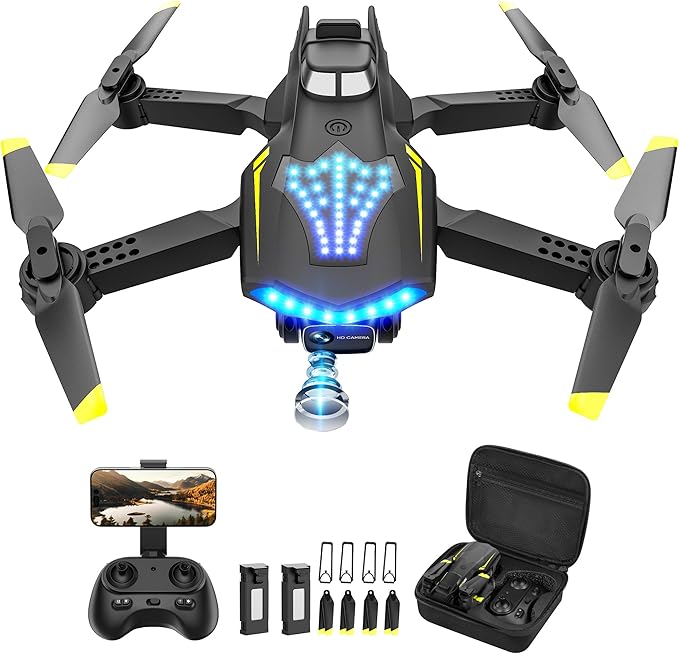 Read more about the article Drone with Camera, Dual 720HD, Drone for Kids with Cool Lights, Cestures Control, Vertical Shooting, Waypoint Flight