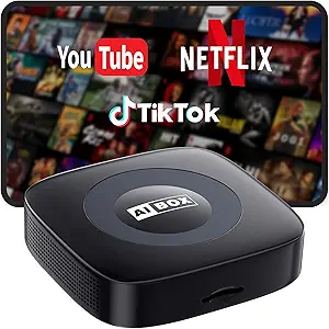 Read more about the article Wireless Carplay Adapter with Netflix/YouTube Ai Box for iPhone & Android Auto Supports TF Card Plug & Play Car Play