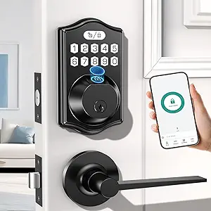 Read more about the article keyless Entry Door Lock deadbolt with Handle Set- Front Door Fingerprint Smart Locks with 2 Lever Handles