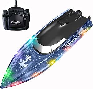 Read more about the article Remote Control Boat with LED Light for Kids, 100+ Mins Play Time RC Boat, 2.4 GHz High Speed RC Racing Boats for Lake/Pool/Pond with 1800mAh Battery, Water Play Toy Gift for Boys&Girls-Blue